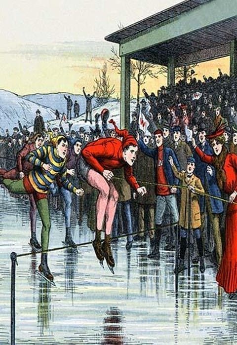 Ice Skating Race - Art Print