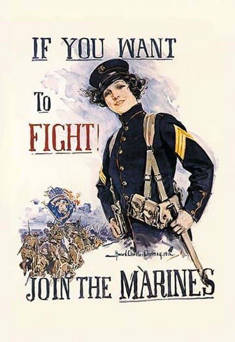 If You Want to Fight! Join the Marines by Howard Chandler Christy - Art Print