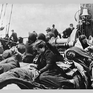 Immigrant Women Sitting on Steerage Deck - Art Print