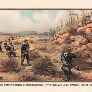 Infantry Attcking Snake River Indians Near Owyhee River