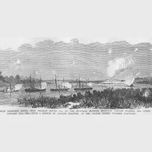 Ironclad Monitor 'Montauk' on Ogeechee River in reconnaissance by Frank Leslie - Art Print