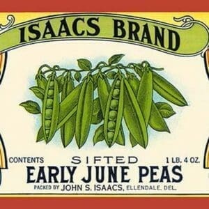 Isaacs Brand Early June Peas #2 - Art Print