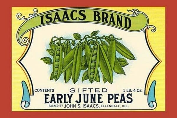 Isaacs Brand Early June Peas #2 - Art Print