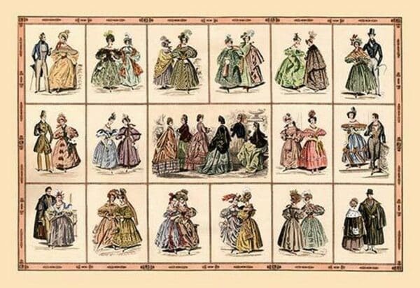 Italian Fashion of 1833 - Composite #2 - Art Print