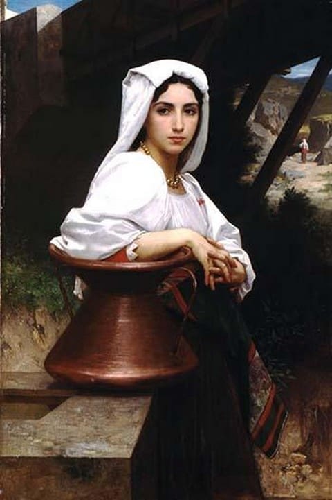 Italian Girl Drawing Water by William Bouguereau - Art Print