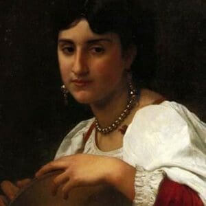 Italian Girl with a Tambourine by William Bouguereau - Art Print