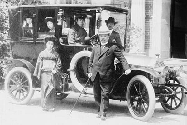 Japanese Family poses with the vehicle in Beijing