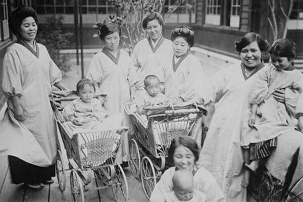 Japanese Mothers with Their Infants in Perambulators or Baby Carriages - Art Print