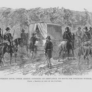 Jefferson Davis arrested & Taken to Fortress Monroe by Frank Leslie - Art Print