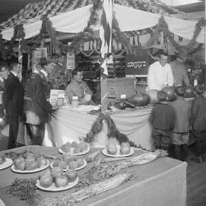 Jewish Farmers Exhibition for Produce with Signs in Yiddish and English - Art Print