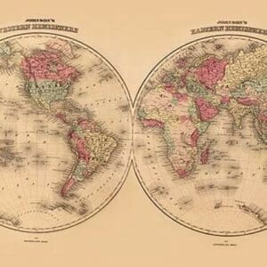 Johnson's World Map by A.J. Johnson - Art Print