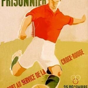 Journees Prisonnier - Red Cross Soccer by Pierre Fix-Masseau - Art Print