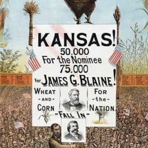 Kansas! For James G Blaine. by J.M.W. Jones Sta'y & P't'g Co - Art Print