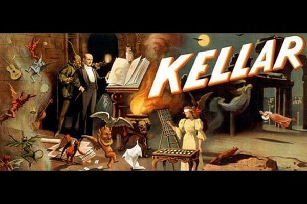 Kellar - Menagerie of Tricks by Strobridge Co - Art Print