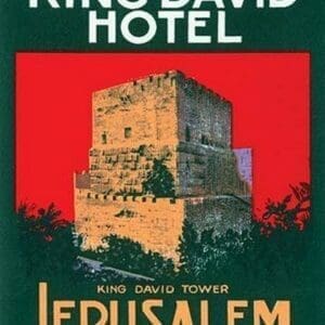 King David Hotel Luggage Label - Art Print