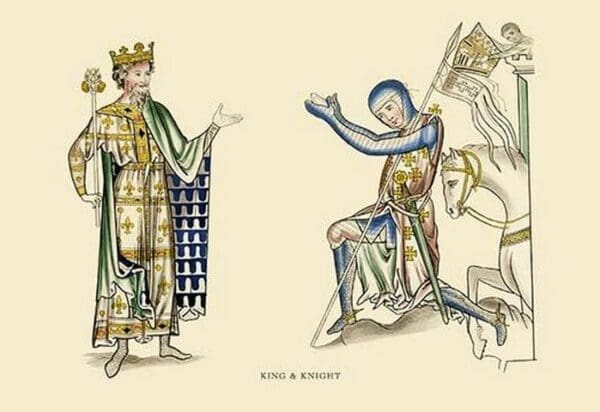 King and Knight by H. Shaw - Art Print