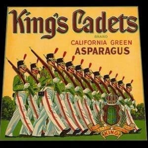 King's Cadets California Green Asparagus by Union Lithograph Co. - Art Print