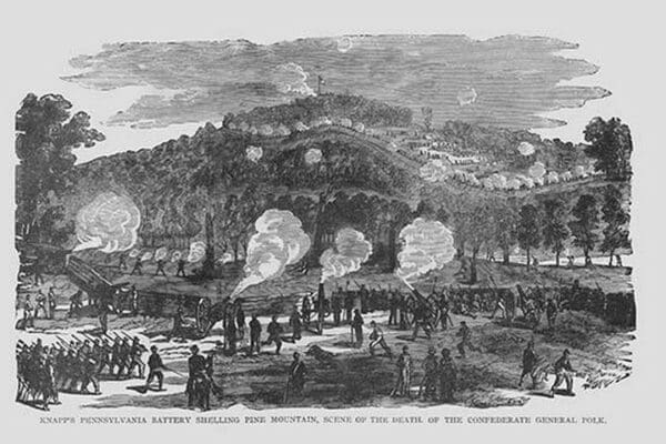 Knapp's Pennsylvania Battery Shells Pine Mountain by Frank Leslie - Art Print