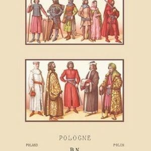 Knights and Nobility of Fifteenth Century Poland by Auguste Racinet - Art Print