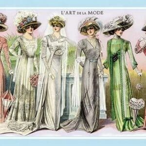 L'Art de la Mode: Six Beautiful Gowns - Art Print