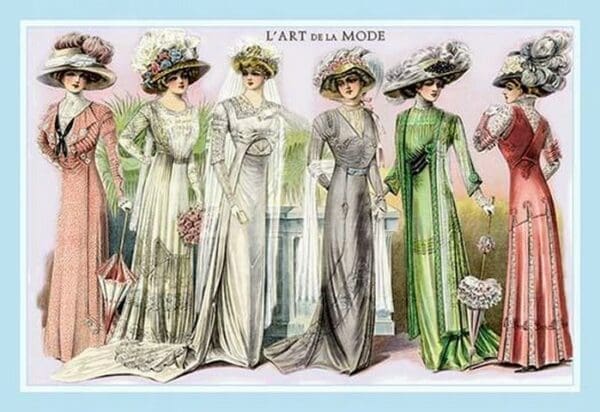 L'Art de la Mode: Six Beautiful Gowns - Art Print