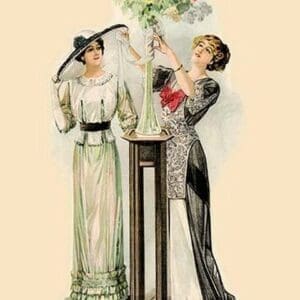 Lady Arranging Flowers - Art Print