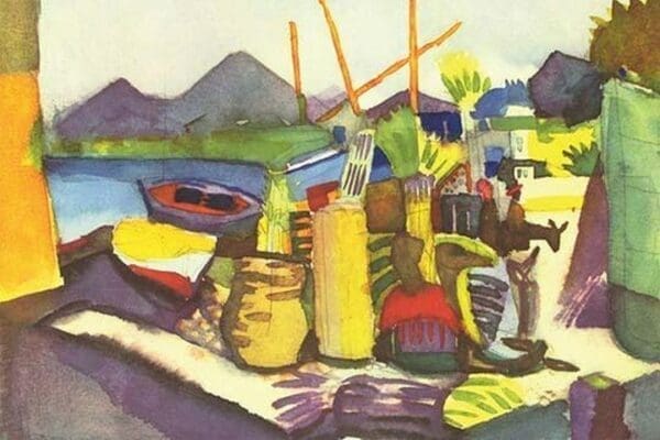 Landscape at Hammamet by August Macke - Art Print