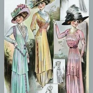 Le Bon Ton: A Trio in Pastels and Hats - Art Print