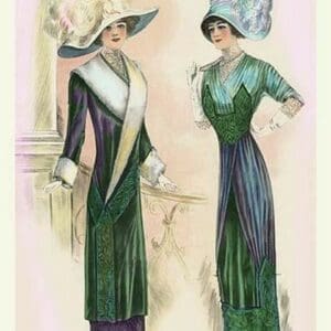 Le Costume Royals: Ladies in Blue and Green - Art Print