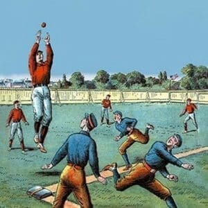 Leaping Catch on the Baseball Diamond - Art Print