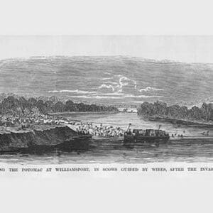 Lee's Army crosses the Potomac with scows guided by wires by Frank Leslie - Art Print