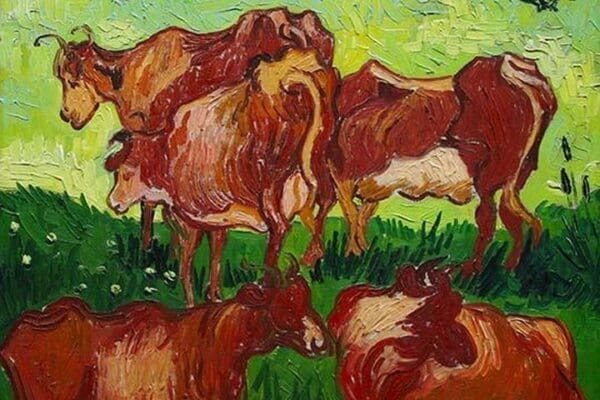 Les Vaches by Vincent van Gogh - Art Print