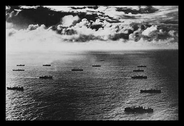 Liberty Ships in Convoy by U.S. Navy - Art Print