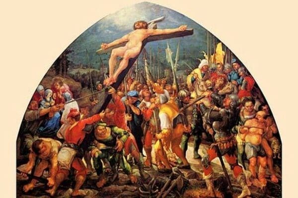 Lifting the Crucifix by Wolf Huber - Art Print