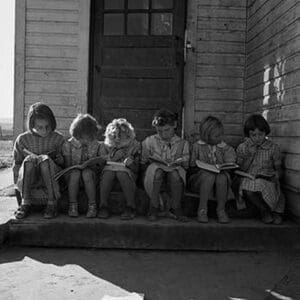 Little Girls Read their Lessons by Dorothea Lange - Art Print