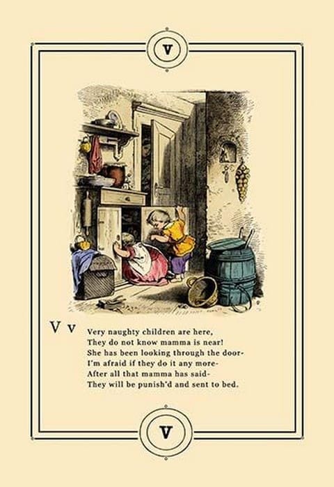 Little Lily's Alphabet: Very Naughty Children by Oscar Pletsch - Art Print