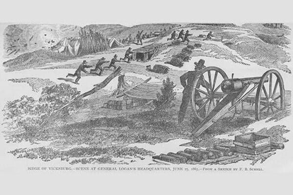 Logan's Headquarters at the Siege of Vicksburg by Frank Leslie - Art Print