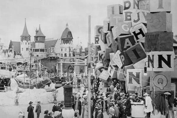 Luna Park Amusements on Coney Island open with the Steeplechase. - Art Print