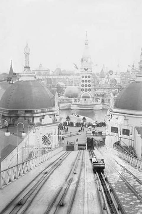 Luna Park funicular at Coney Island - Art Print