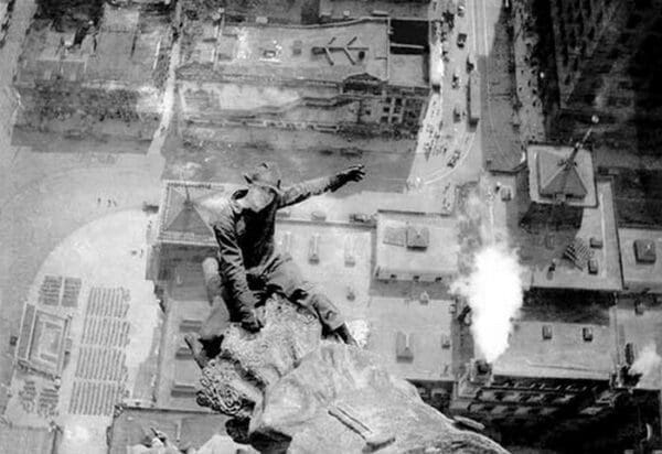 Man High Above City Hall