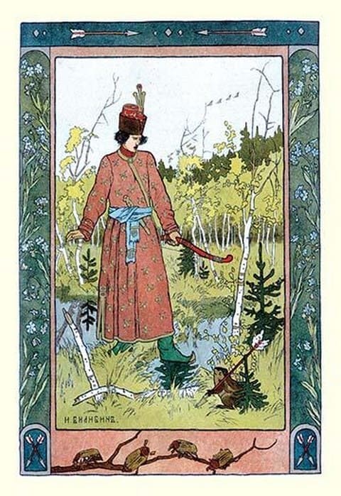 Man and Frog by Ivan Bilibin - Art Print