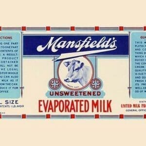 Mansfield's Unsweetened Evaporated Milk - Art Print