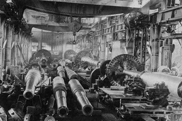 Manufacturing floor for large Naval Guns - Art Print