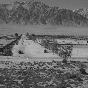 Manzanar Relocation Center from tower by Ansel Adams - Art Print