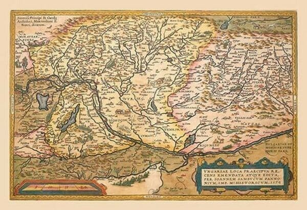 Map of Eastern Europe by A. Ortelius - Art Print