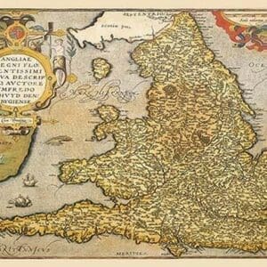 Map of England by A. Ortelius - Art Print