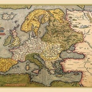 Map of Europe by A. Ortelius - Art Print