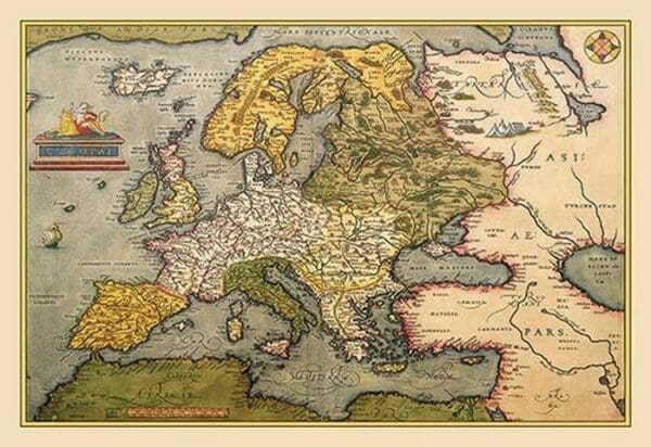 Map of Europe by A. Ortelius - Art Print