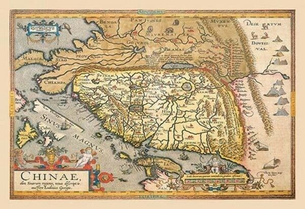 Map of Far East China by A. Ortelius - Art Print