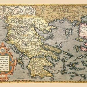 Map of Greece by A. Ortelius - Art Print